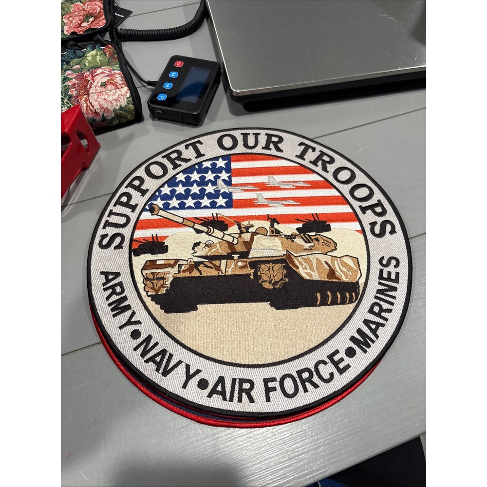 Support Our Troops Tank American Flag Embroidered‎ Patch